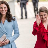 Kate Middleton y la Princesa Stephanie de Luxemburgo en un acto oficial