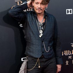 Johnny Depp en la presentación de la nueva película de 'Piratas del Caribe'