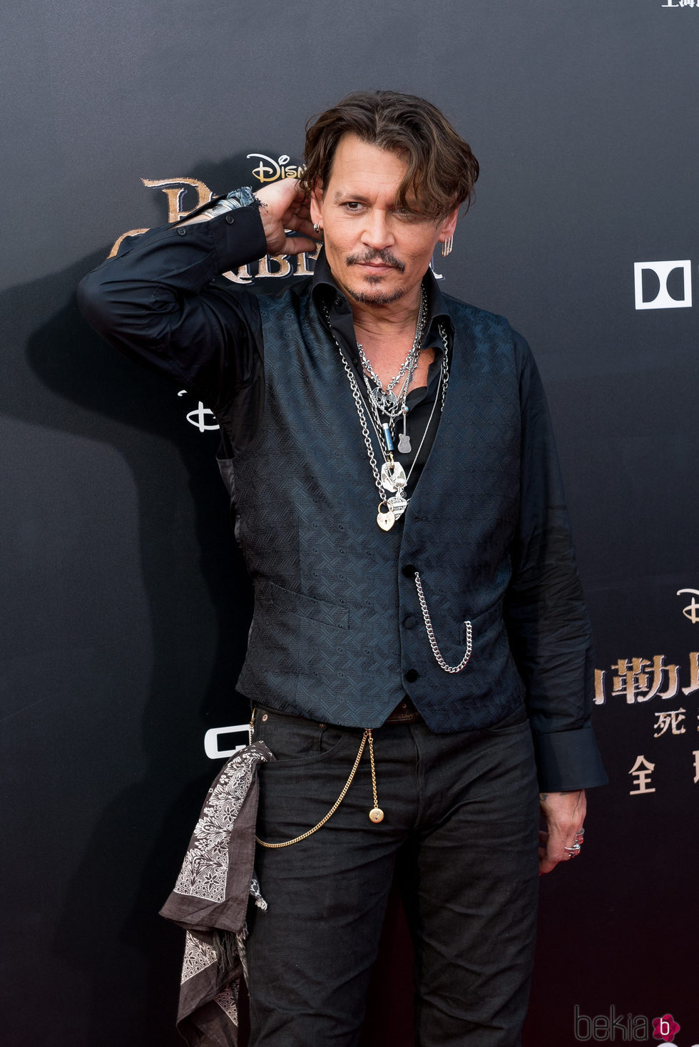 Johnny Depp en la presentación de la nueva película de 'Piratas del Caribe'
