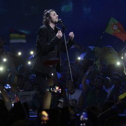 Salvador Sobral durante su actuación en el Festival de Eurovisión 2017