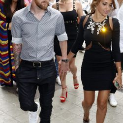 Leo Messi y Antonella Roccuzzo en la inauguración de su tienda