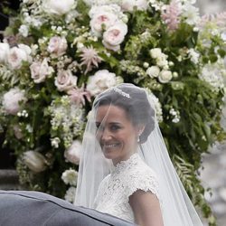 Pippa Middleton llegando a la iglesia St Mark para celebrar su boda
