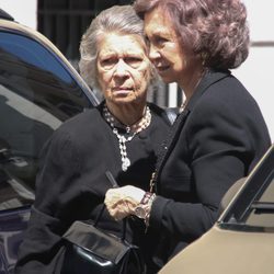 La Reina Sofía e Irene de Grecia en el funeral de Alexandros Goulandris