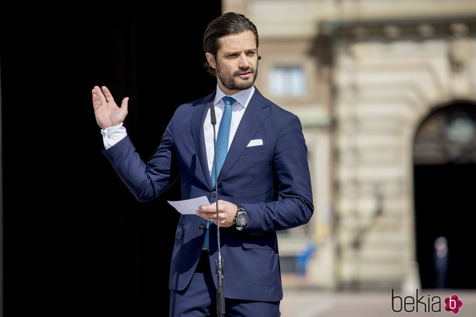 Carlos Felipe de Suecia en la apertura del Palacio Real por el Día Nacional de Suecia 2017