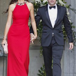 Xavi Hernández y Nuria Cunillera en la boda de Víctor Valdés y Yolanda Cardona