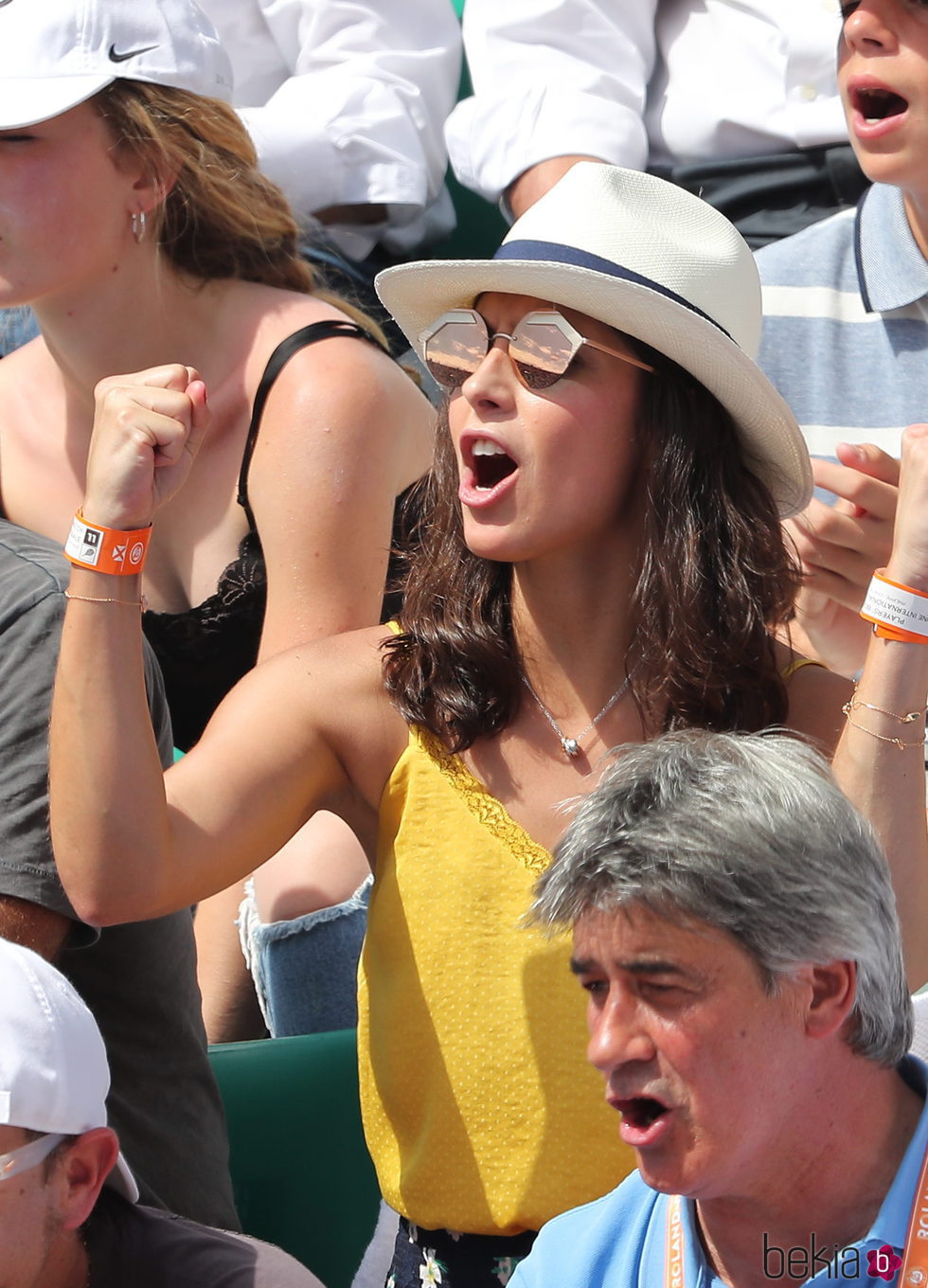 Xisca Perelló celebrando la victoria de Rafa Nadal en Roland Garros 2017