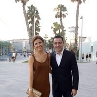 Xavi Hernández y Nuria Cunillera en la fiesta preboda de Bartra y Melissa Jiménez