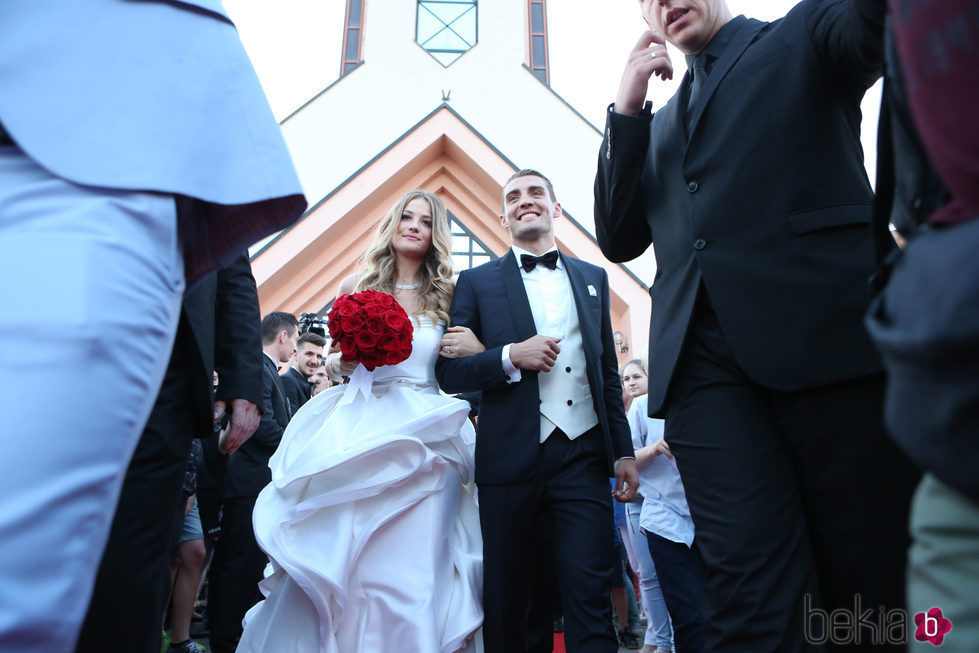 Mateo Kovacic e Izabel Andrijanic recién casados