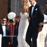 Álvaro Morata y Alice Campello saliendo de la iglesia tras casarse en Venecia