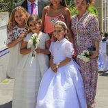 Paula Echevarría y Daniella con su familia en el Corpus Christi de candás