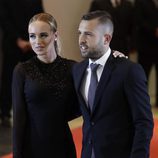 Jordi Alba y Romarey Ventura en la boda de Messi y Antonella Roccuzzo