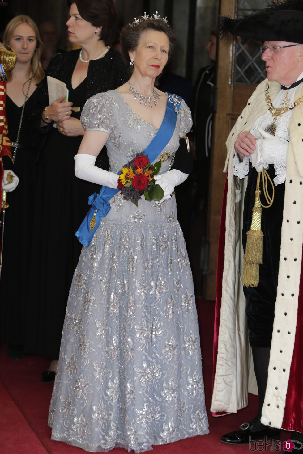 La Princesa Ana en la cena en honor a los Reyes Felipe y Letizia en Guildhall