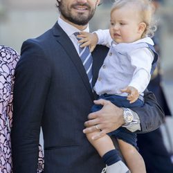 Carlos Felipe de Suecia con su hijo Alejandro en el 40 cumpleaños de Victoria de Suecia