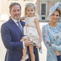 Magdalena de Suecia y Chris O'Neill con sus hijos Leonor y Nicolás en el 40 cumpleaños de Victoria de Suecia