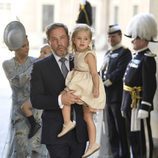 Chris O'Neill con su hija Leonor de Suecia en el 40 cumpleaños de Victoria de Suecia