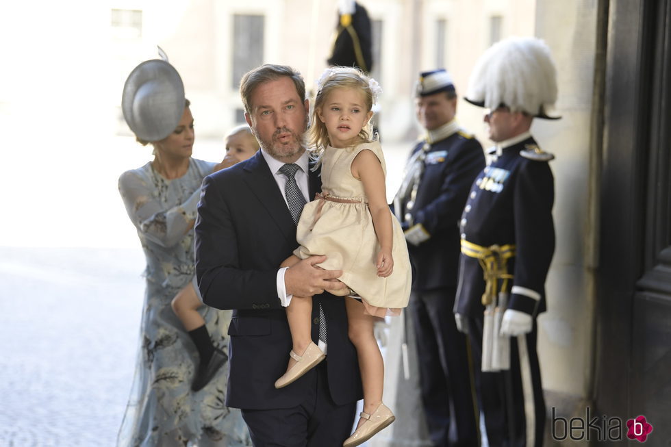 Chris O'Neill con su hija Leonor de Suecia en el 40 cumpleaños de Victoria de Suecia
