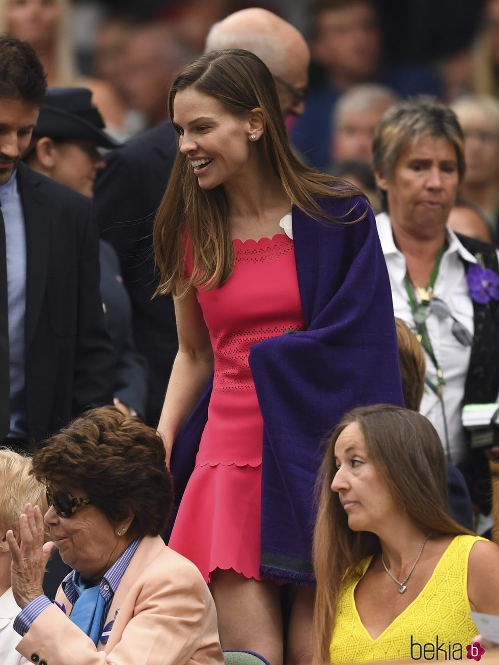 Hilary Swank en la final femenina de Wimbledon 2017