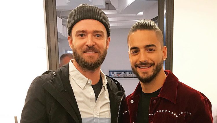 Maluma conoce por fin a Justin Timberlake