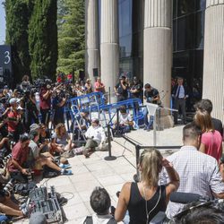 Multitud de medios esperando la declaración de Cristiano Ronaldo