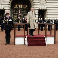El Duque de Edimburgo en el atril durante su último acto público
