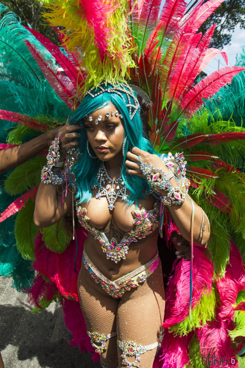 Rihanna elige un outfit muy llamativo para el Carnaval de Barbados 2017