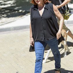 Carmen Machi en el tanatorio de Terele Pávez en Madrid