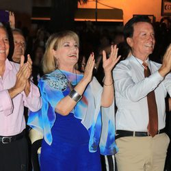 José Antonio, Gloria Mohedano y José Ortega Cano durante la semana cultura en honor a Rocío Jurado