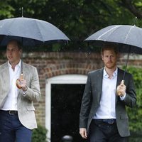 Los Príncipes Guillermo y Harry en el homenaje a Lady Di en Kensington Palace en el 20 aniversario de su muerte