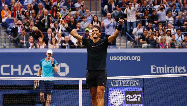 Rafa Nadal celebrando su victoria en el US Open 2017