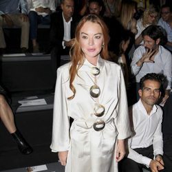 Lindsay Lohan en el desfile de Devota & Lomba en la Madrid Fashion Week 2017