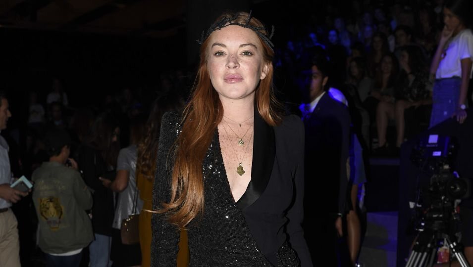 Lindsay Lohan en el desfile de Malne en la Madrid Fashion Week 2017