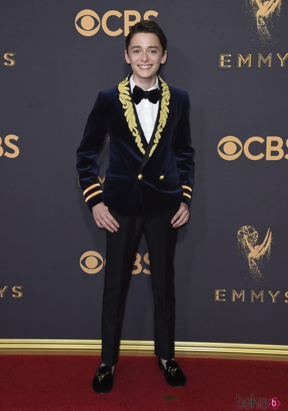 Noah Schnapp en la alfombra roja de los Premios Emmy 2017
