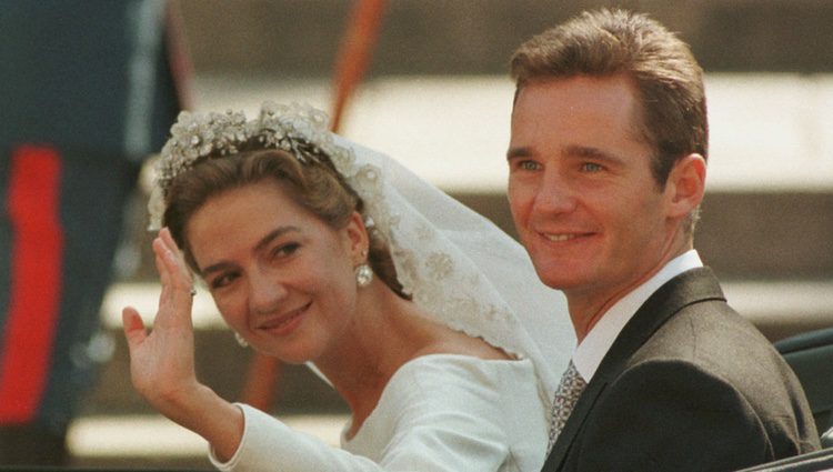 La Infanta Cristina e Iñaki Urdangarin en su boda