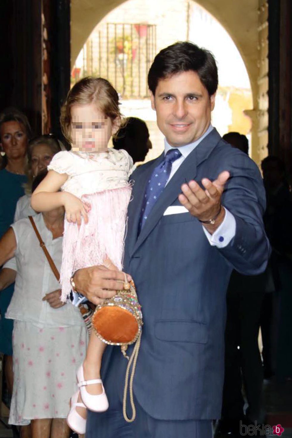Fran Rivera con su hija Carmen en la boda de Sibi Montes
