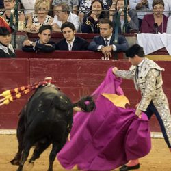 Froilán y Gonzalo Caballero en una corrida de toros en Zaragoza