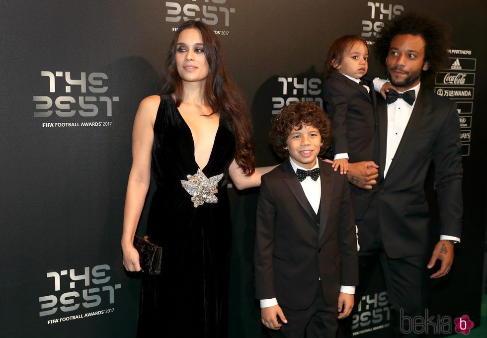 Marcelo y su familia en la gala de los Premios The Best Fifa 2017