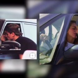 Yoli y Jonathan ('GH15') imitando una foto besándose en un coche