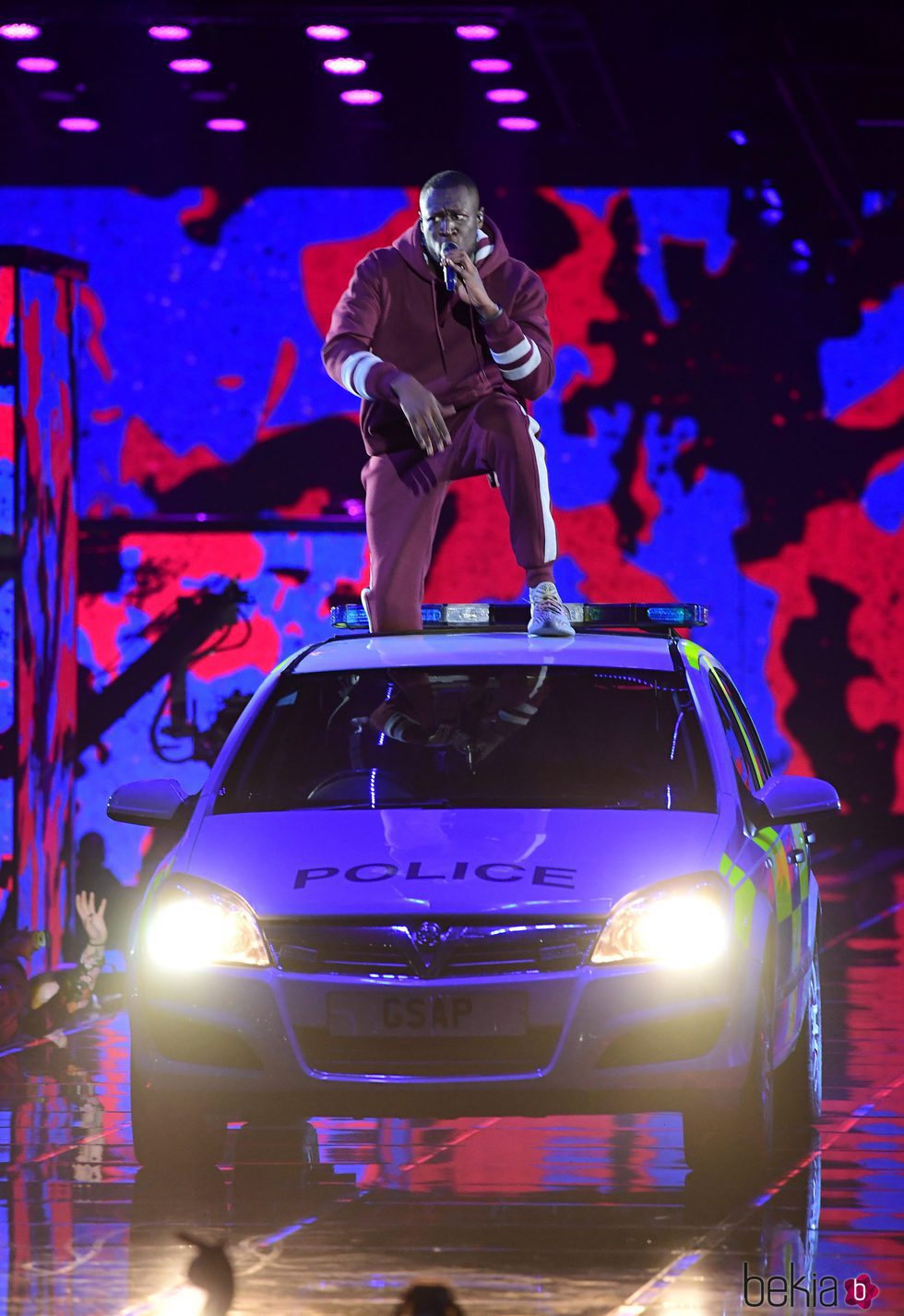 Stormzy durante su actuación en los MTV EMA 2017