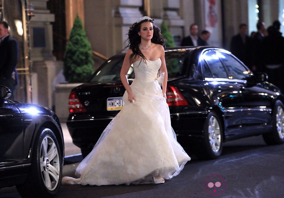 Leighton Meester rueda la quinta temporada de 'Gossip Girl' vestida de novia