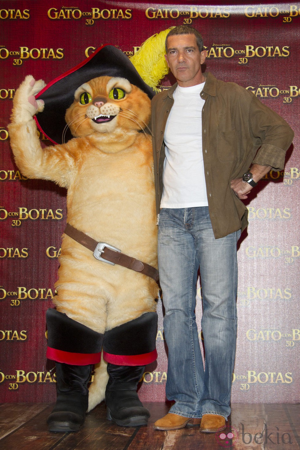 Antonio Banderas presenta 'El gato con botas' en México