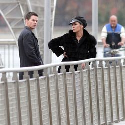 Mark Wahlberg y Catherine Zeta Jones en el rodaje de la película 'Broken City'