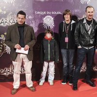 Jorge Sanz, Pedro Larrañaga y Maribel Verdú en el estreno de Zarkana