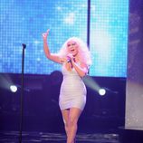 Christina Aguilera en la actuación de 'Moves Like Jagger'