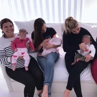 Katia y Dolores Aveiro con Georgina y los tres hijos de Cristiano Ronaldo