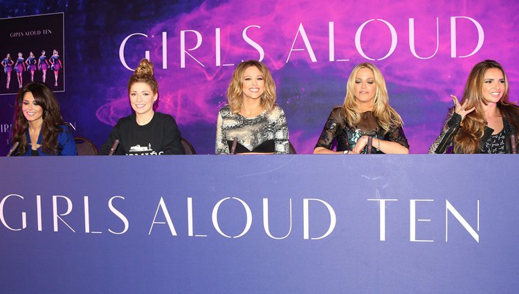 Girls Aloud en una rueda de prensa en Londres