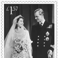 Sello conmemorativo de la boda de la Reina Isabel y el Duque de Edimburgo por su 70 aniversario