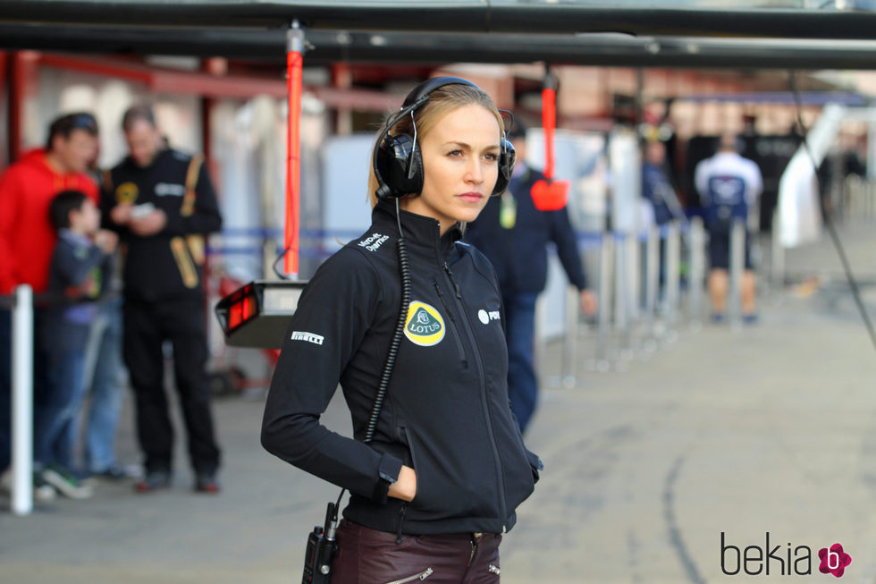 Carmen Jordá en un entrenamiento de Fórmula 1