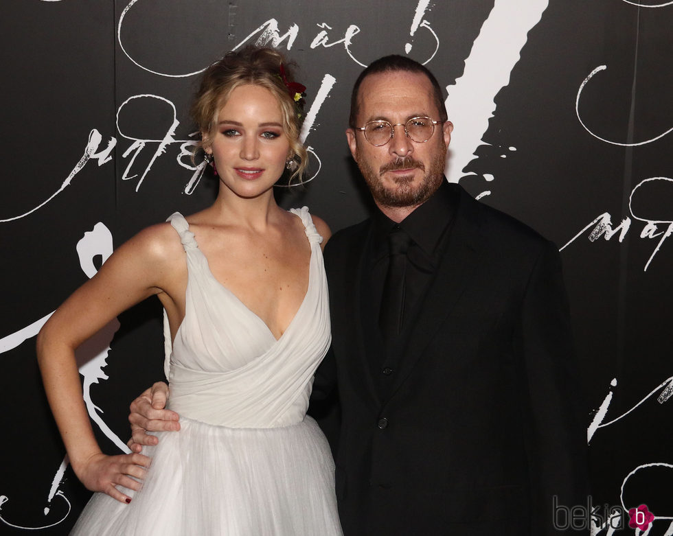 Jennifer Lawrence y Darren Aronofsky en la premier de 'Madre!'