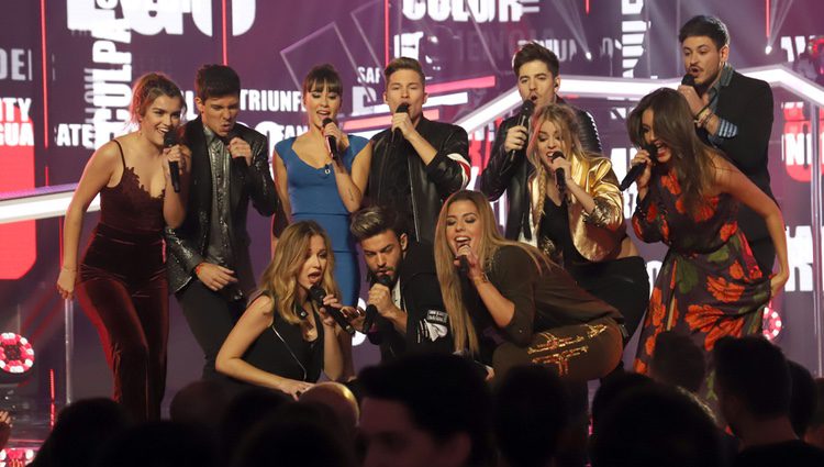 Los concursantes de 'OT 2017' cantan juntos en la Gala 7