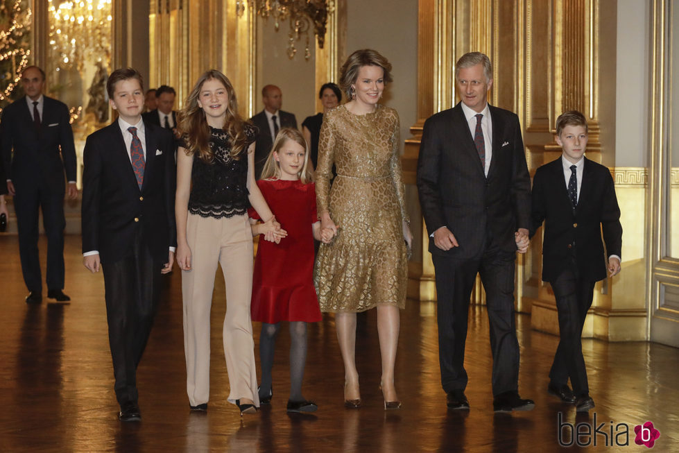 Los Reyes de Bélgica y sus hijos en el concierto de Navidad 2017 en el Palacio Real de Bruselas